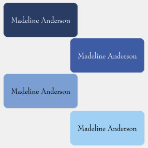 Colourful Blue Kids' Name Labels for Clothing