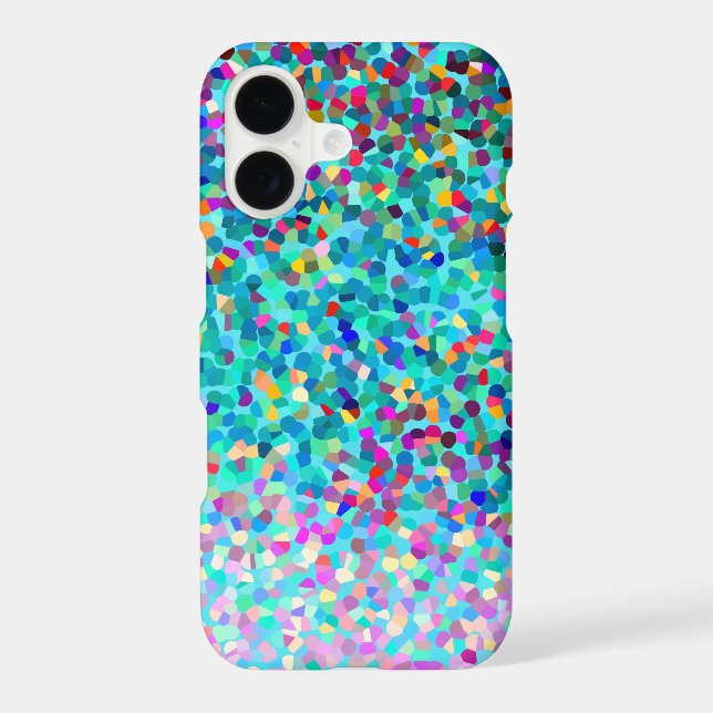 Colourful Blue Multicolored Abstract Art Pattern  (Back)