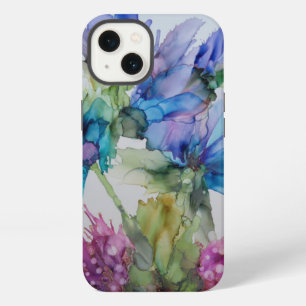 Colourful Blue Purple Pink Green Floral Art iPhone 13 Case