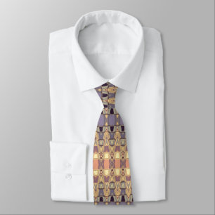 Colourful Blue Purple Sine Waves Pattern Neck Tie