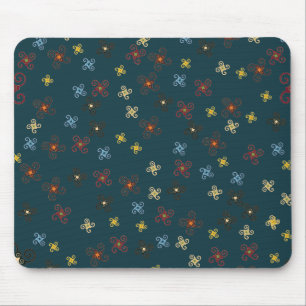 Colourful Blue Red Green Yellow Brown Pinwheels Mouse Pad