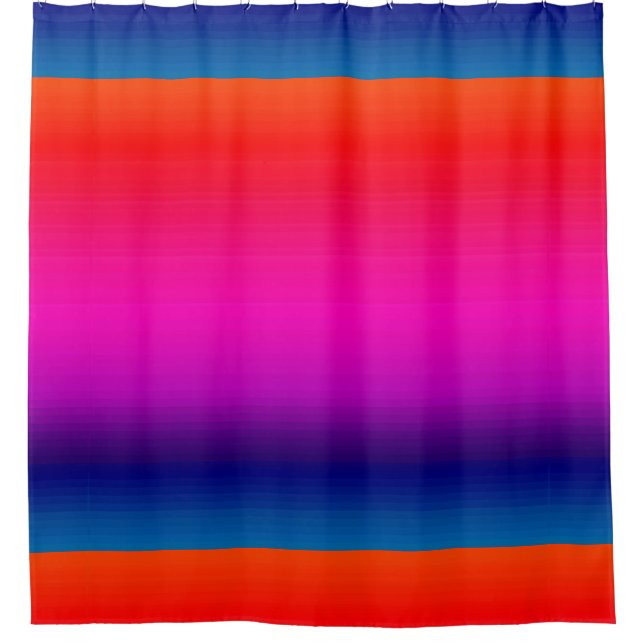 Colourful Blue Red Purple Pink Blend Shower Curtai Curtain (Front)