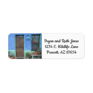 Colourful Blue Southwest home Return Address Label