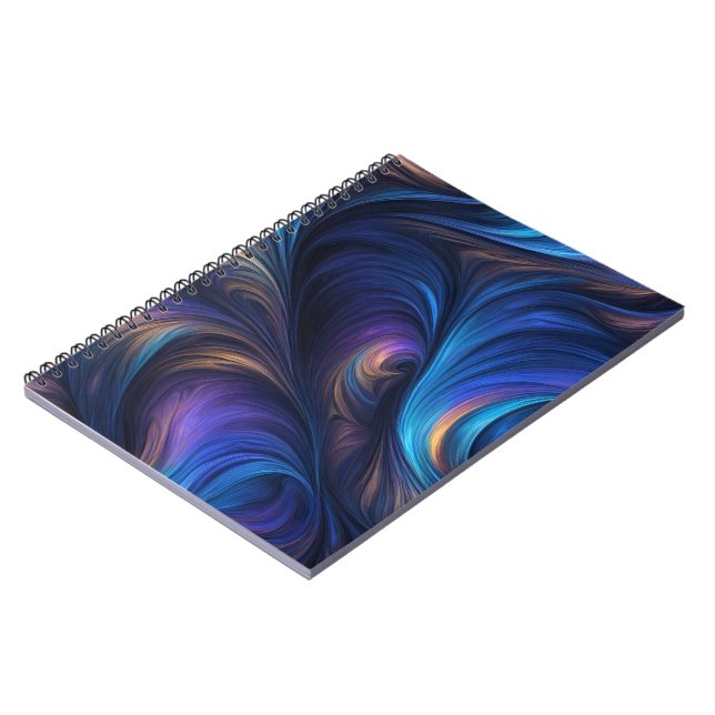 Colourful Blue Swirl Pattern Notebook (Left Side)