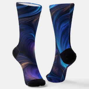 Colourful Blue Swirl Pattern Socks