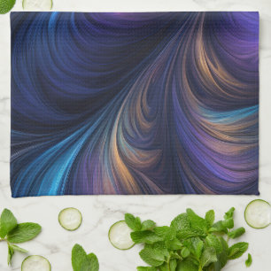 Colourful Blue Swirl Pattern Tea Towel