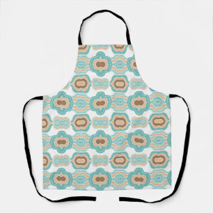 Colourful blue/tan/brown medallion apron