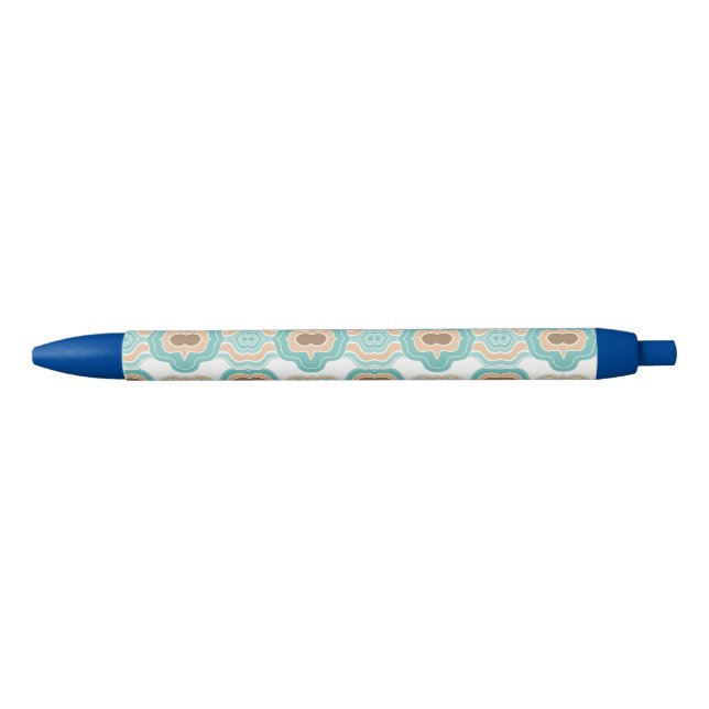 colourful blue/tan/brown medallion blue ink pen (Front)