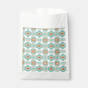 Colourful blue/tan/brown medallion favour bag