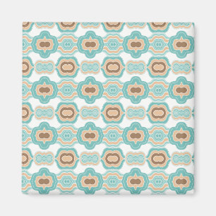 Colourful blue/tan/brown medallion magnet