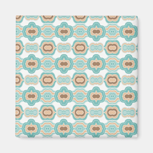 Colourful blue/tan/brown medallion magnet (Front)
