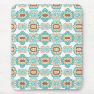 Colourful blue/tan/brown medallion mouse pad