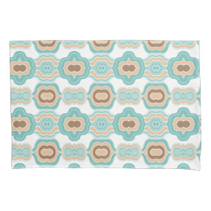 colourful blue/tan/brown medallion pillowcase
