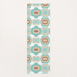 colourful blue/tan/brown medallion yoga mat