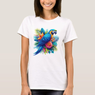 Colourful, blue tropical macaw T-Shirt