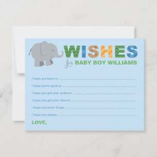 Colourful Blue Wishes for Baby Boy Jungle Animals