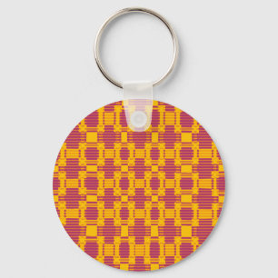 Colourful blurred chequered pattern key ring