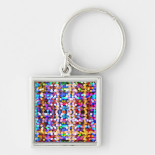 Colourful Blurred Lights Key Ring