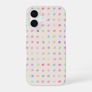 colourful blurred polka dots iPhone 16 case