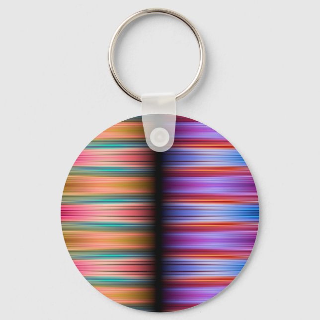 Colourful blurred stripes pattern key ring (Front)