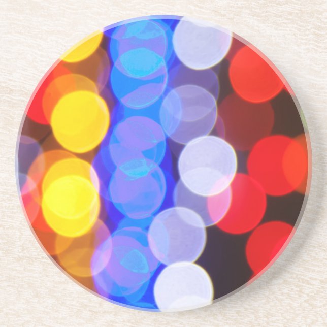 Colourful Blurry Lights Coaster (Front)