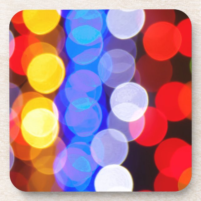 Colourful Blurry Lights Coaster (Front)