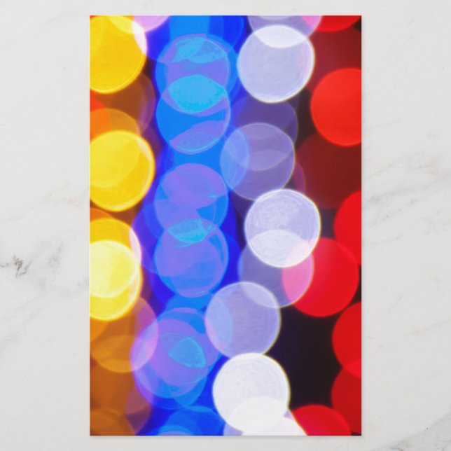 Colourful Blurry Lights Stationery (Front)
