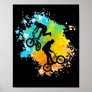 Colourful BMX Bike Boys Bicycle Poster