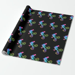 Colourful BMX Bike Girls Bicycle Wrapping Paper