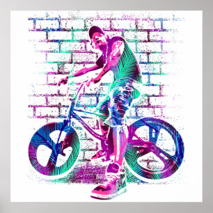 Colourful Bmx Poster - Bmx Bike Bicycle - Urban