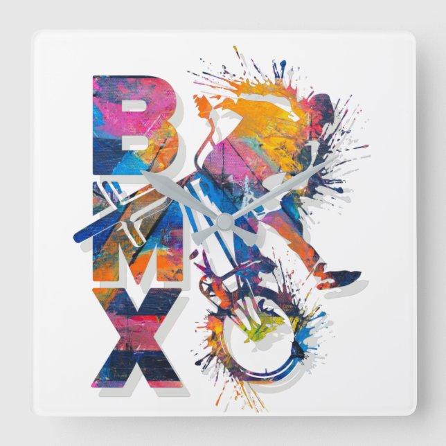 Colourful Bmx Wall Clock (Front)