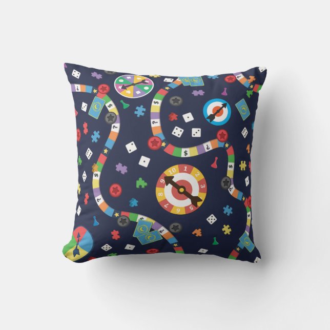 Colourful Board Game Pattern Cushion (Front)