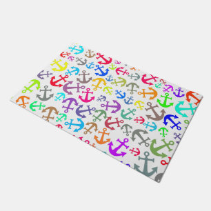 Colourful Boat Anchor Pattern Doormat