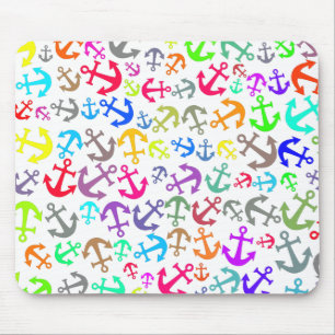 Colourful Boat Anchor Pattern Mouse Pad