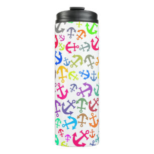 Colourful Boat Anchor Pattern Thermal Tumbler