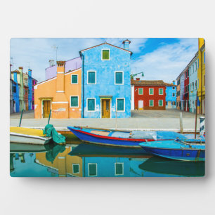 Colourful Boat Scene Venetian Lagoon Plaque