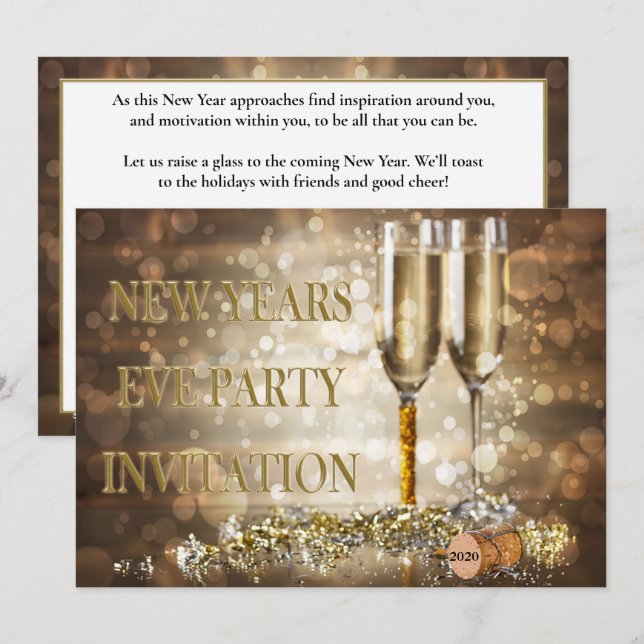 Colourful Bohek Lights New Years Eve Party Invitation (Front/Back)