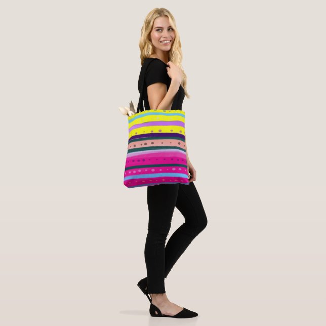 colourful Bohemian Abstract Art Tote Bag (On Model)