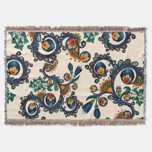 Colourful Bohemian Boho MOD Hippy Chic Pattern Throw Blanket