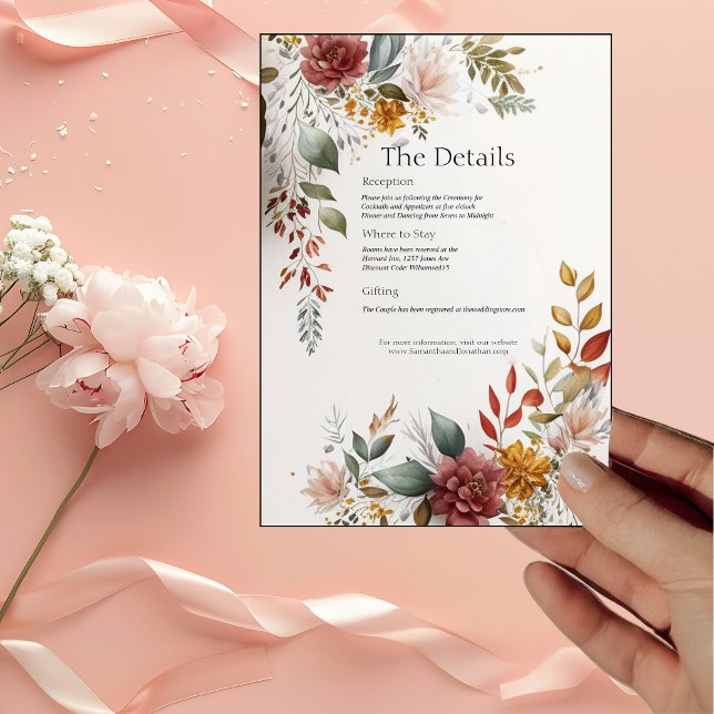 Colourful Bohemian Floral Details Card  (Creator Uploaded)