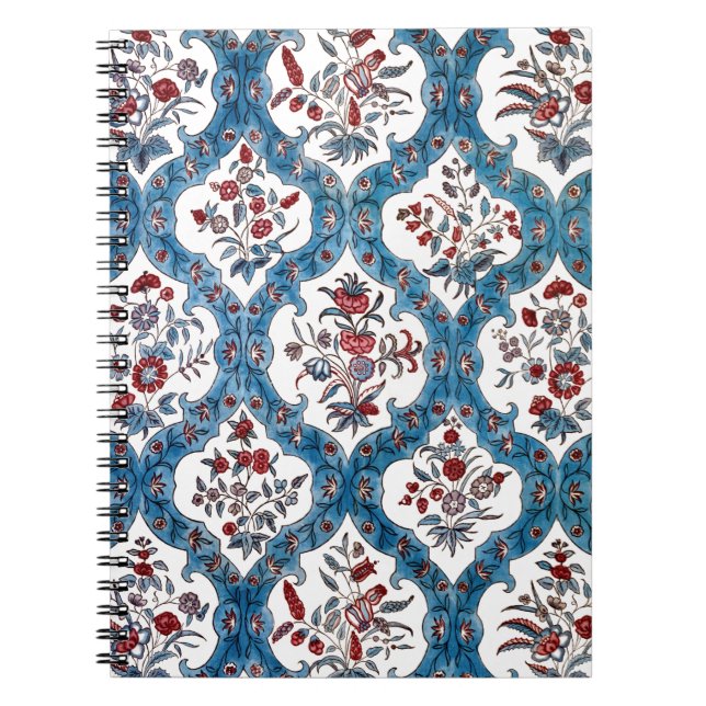 Colourful Bohemian Floral Quatrefoil Notebook (Front)