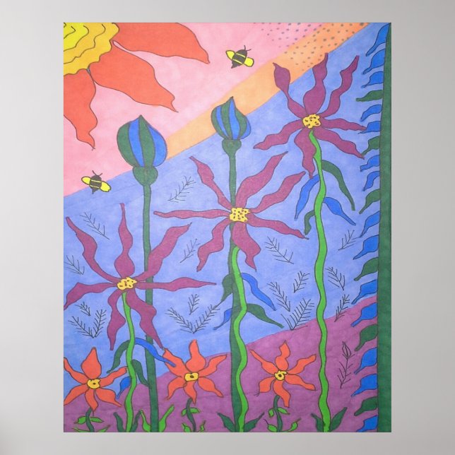 Colourful Bohemian Garden Art Poster (Front)