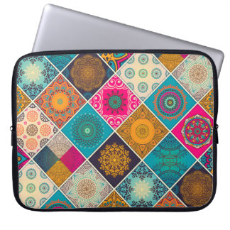 Colourful Bohemian Mandala Patchwork Laptop Sleeve