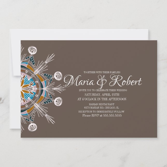 Colourful Bohemian Mandala Wedding Invitation (Front)