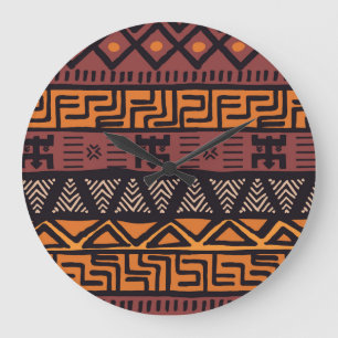Colourful Bohemian Tribal Geometric Large Clock