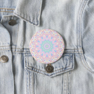 Colourful Bohemian Trippy Bright Pastel Mandala 7.5 Cm Round Badge