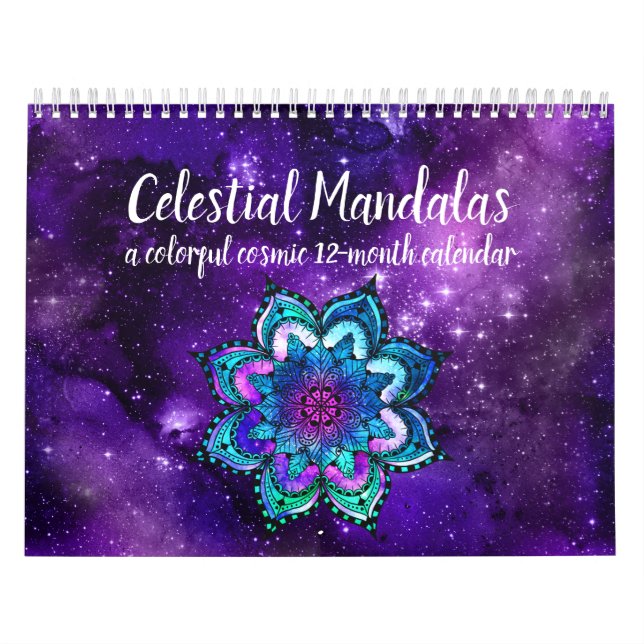 Colourful Boho Celestial Mandalas Watercolor Stars Calendar (Cover)
