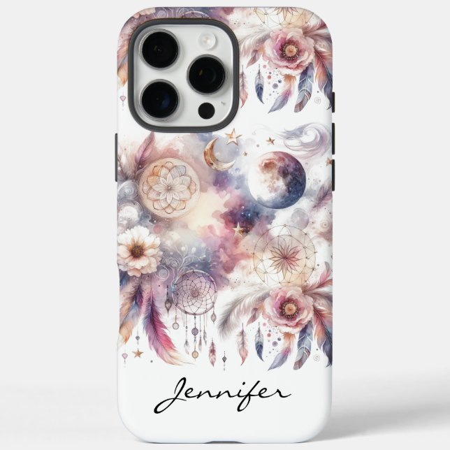 Colourful Boho Feather Dreamcatcher iPhone  Case-Mate iPhone Case (Back)