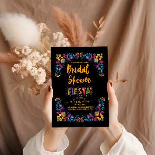 Colourful Boho Floral Mexican Fiesta Bridal Shower Invitation