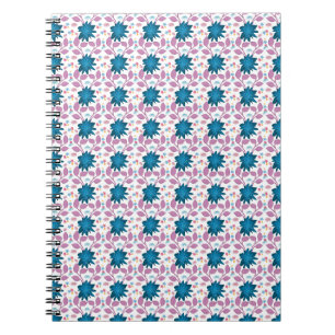 Colourful Boho Floral Pattern Retro Flower Notebook